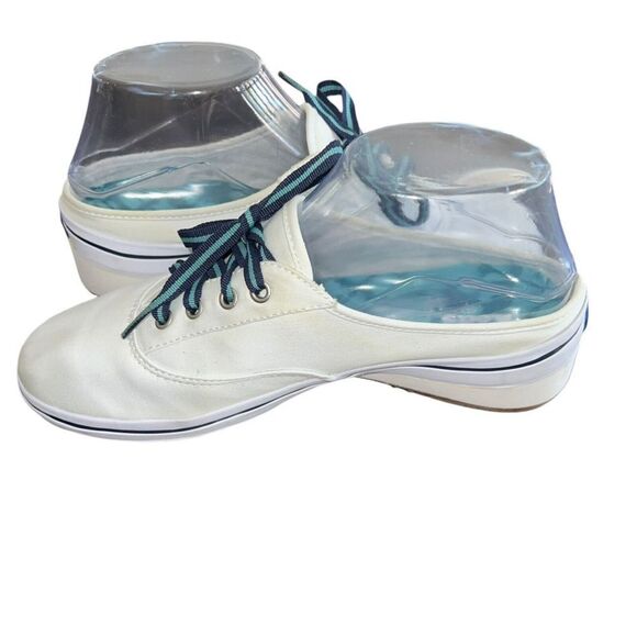 KEDS WOMEN'S SIZE 6.5 White FABRIC SLIP-ON BACKLESS MULES SNEAKERS - Picture 2 of 7